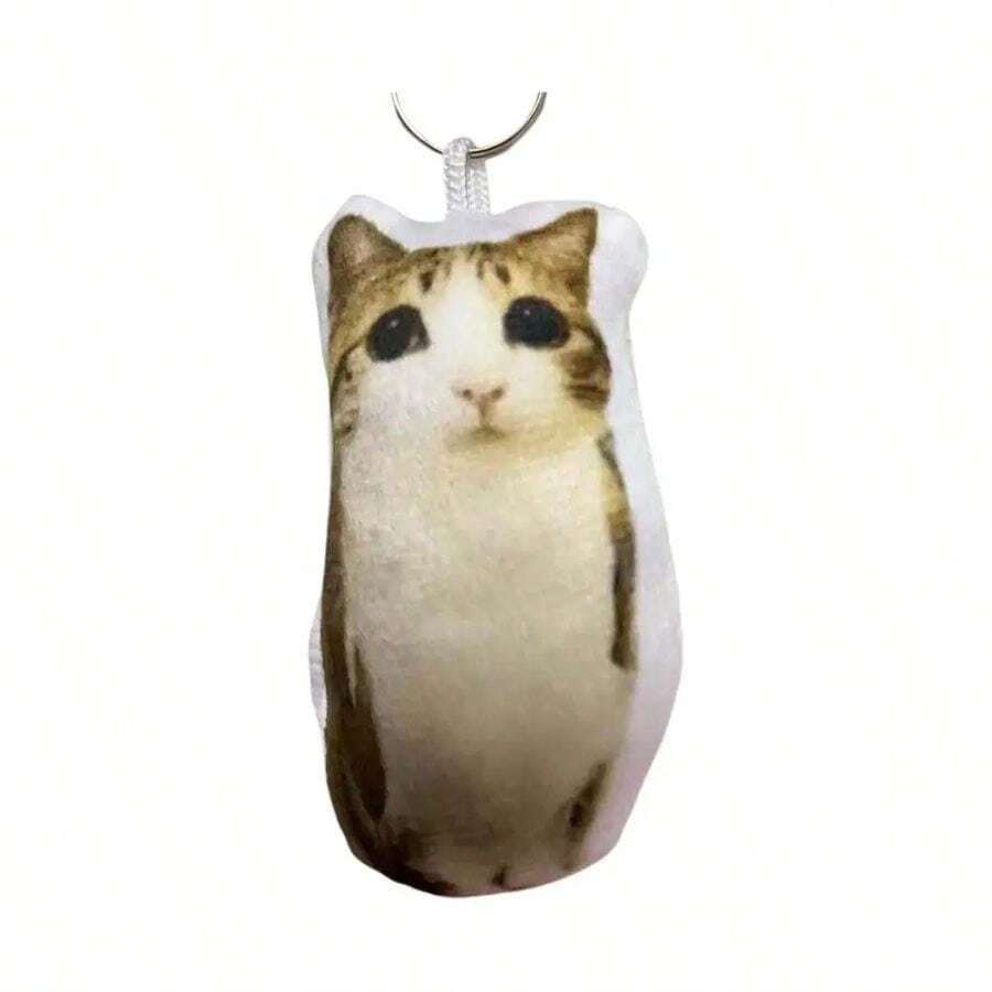 Cat Voice Sound Keychain Cute Funny Rotating Keychain Plush Portable Pendant Cartoon Bag Backpack Gift - 1pcs - View 1
