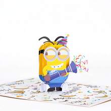 Miniso 1Pc  3D Pop-Up Greeting Card, Funny Game Character Design Birthday/Party Invitation Card For Kids Fans, With Envelope, Creative Gift - View 7