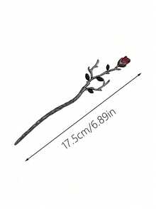 1/2pcs French U-Shaped Hair Sticks Vintage Hair Forks Shiny Hair Bun Pins Decorative Twisted Hair Sticks Chinese Style Hair Accessories Rose Hair Sticks,Pins For Hair - Multicolor - View 3