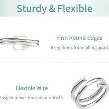 500 piezas de anillos de salto resistentes de 6mm de apertura, anillos dobles de metal mini, adecuados para joyería, collares, pulseras, aretes y accesorios de manualidades - Plateado - Ver 2