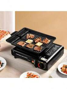 Portable Outdoor Gas Stove With Grill, 3-5 Person Capacity, Uses Butane Fuel, Efficient Windproof Precise Heat Control, For Camping, Picnic, Outdoor Cooking, Hot Pot And BBQ - A - View 6