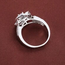 1pc Delicate Floral Line Design Cubic Zirconia Inlaid Women Ring - Multicolor - View 6