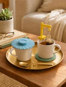 5pcs Creative Tower Crane Desk Ornament Set With Silicone Mat & Stainless Steel Tray - Multicolor - View 9
