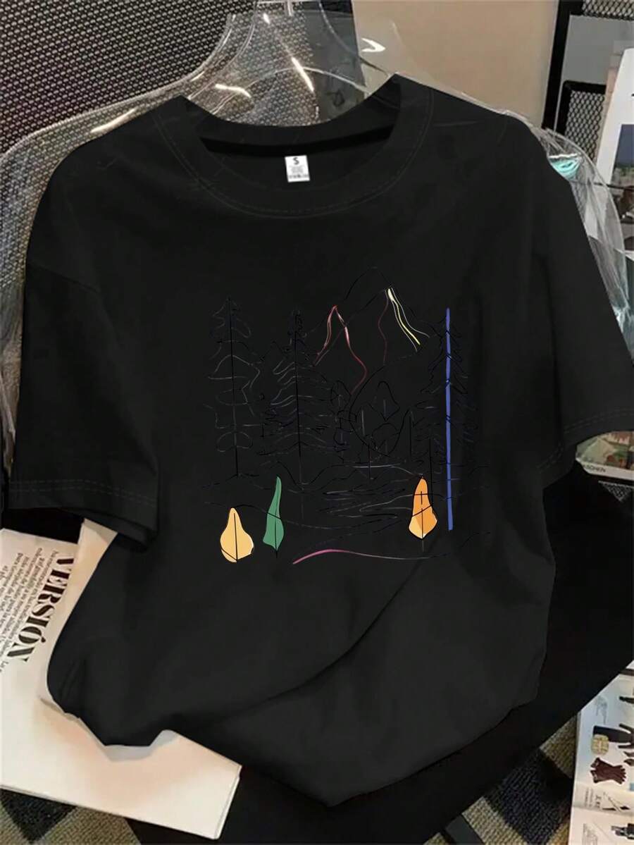 Halloween Graphic T-Shirt - Black - View 1