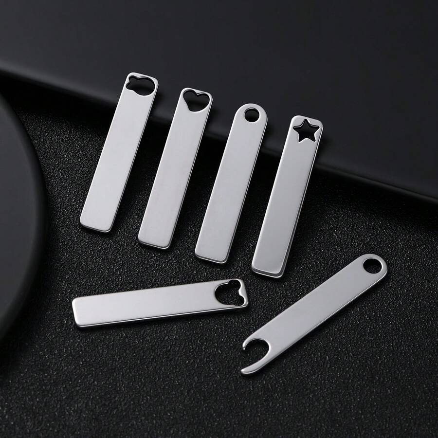 2Pcs Stainless Steel Blank Tags For DIY Crafts - Ideal For Keychains, Bookmarks, Dog Tags & Jewelry Making - Durable Metal Stamping Engraving Blanks With Pre-Punched Hole, Craft Tags - Stainless Steel Hang Tag - View 1