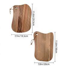 1pc Wooden Cutting Board, Rope Design Chopping Board, Natural Acacia Wood Kitchen Tray, Multi-Functional Board For Fruit, Vegetables, Bread, Cheese, Pizza And Food, Suitable For Outdoor Activities, Wedding Decor And Holiday Gifts - Maroon - View 3