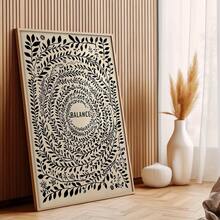 1 pieza Póster Motivacional de Equilibrio Negro Beige Floral. Impresión en Lienzo HD Oficina. Hogar. Gimnasio. Decoración de Spa Sin Marco Necesario Regalo Ideal para Cumpleaños. Aniversario. Inauguración de Casa Decoración de Pared Inspiradora Minimalista Moderna - A - Ver 6