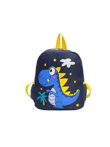 Cartoon Unicorn Teenager Backpack Nylon Printed Small School Bag - Black Dinosaur - View 7