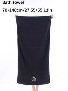 QIBHI Bộ khăn bông cotton nguyên chất thêu jacquard gồm khăn lau tay (13.38*29.52in), khăn tắm cotton terry (19.68*35.43in) và khăn tắm phong cách châu Âu (27.55*55.11in), phù hợp cho phòng tắm gia đình, xông hơi, trang trí phòng tắm - màu đen - Xem 7