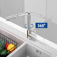 Hochdruck Wasserhahn Küche, Küchenarmatur Mit Brause Ausziehbar, Spültischarmatur Mit Flexibel Duschkopf, Einhebel Mischbatterie Mit Zwei Sprüharten, Armatur Küche 360° Schwenkbar, Edelstahl - A - Übersicht 6