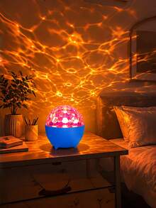 藍色 LED 水波紋投影燈，旋轉 RGB 海洋波浪夜燈，USB 供電浪漫氛圍燈，適用於臥室、遊戲室、派對、婚禮和家居裝飾，適合青少年、情侶和家庭在任何場合的必備禮物 - RGB - 查看 5
