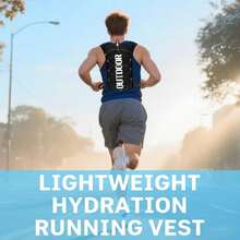 Running Hydration Vest, Includes 1 X 500ml Soft Water Bottle, Lightweight Hydration Pack, Running Vest - Black - View 2