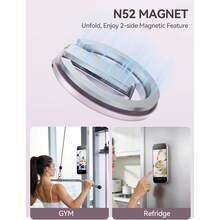 Double-Sided Magnetic Phone Ring Holder Compatible With MagSafe, N52 Strong Magnet Grip & Foldable Kickstand For Gym Rack, Fridg - 紫色 - 查看 2