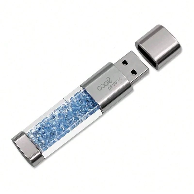 Pen Drive USB x64 GB 3.0 COOL Crystal Celeste - Ver 1