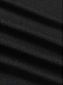 Conjunto de verano moderno para mujer, que incluye una camiseta de manga corta con cuello redondo. - Negro - Ver 6
