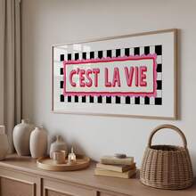 1件無框 C'est La Vie 法文名句文字牆面藝術海報印刷品，適用於公寓客廳臥室宿舍派對禮物，房間裝飾，牆面裝飾畫 - 字體 - 查看 3