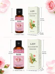 LZJV 100ml/3.4oz, 30ml/1.0oz 玫瑰精油擴香器、玫瑰精油、按摩油、居家香氛擴香器、居家香氛、臉部護理、禮物 - 玫瑰味道 - 查看 3