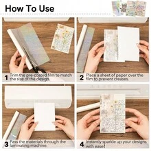 1 Gulungan Film Pra-Lapisan Laser BOPP 22*500cm, Transparan, Tahan Air, Tahan Gores, Cocok untuk Mesin Laminasi, Kerajinan Kertas DIY, Gulungan Laminasi Termal Buatan Tangan - Beraneka warna - View 10