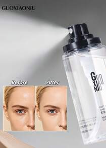 GUOXIAONIU Spray Fijador de Maquillaje, Maquillaje de Larga Duración 12H, Sin Desvanecimiento, Acabado Mate Resistente al Agua y al Sudor, Ligero, Aspecto de Maquillaje Natural, Adecuado para Todo Tipo de Piel - transparente - Ver 9