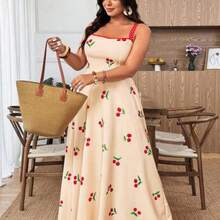Women Midi Dresses - Khaki - View 1