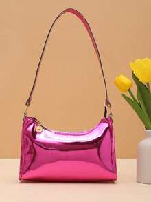 Daily Shopping Shiny Glamorous Women's Underarm Bag Laser Shoulder Bag - Purple - View 3