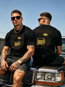 Fashion Streetwear Men Basic Tee Daily Wear Crew Neck T Shirt - Black - View 1