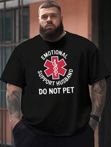 Husband Do Not Pet New Oversized Short-Sleeve-Shirt Featuring American Fashion Prints, Designed And Style Larger Men, Spring And Summer With A Casual Round Neck And Breathable Fabric, Plus Size - Black - View 4