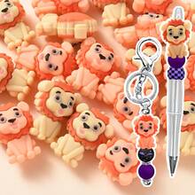 4pcs Lion Shaped Silicone Beads, DIY Creative Bracelets, Necklaces, Bag Charms And Handmade Crafts - Multicolor - View 8
