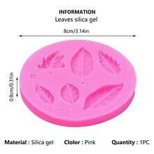 1pc Leaf Design DIY Silicone Mold, Pink Silicone Mold For DIY Crafting - Pink - View 6