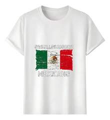 Tshirt Muscle Freaks Mexico Bandera Estilo Mexico Playera - Blanco - Ver 1
