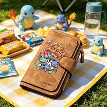 1 chiếc ví trẻ em thời trang bằng PU gấp gọn dung tích lớn Pokemon, ví đựng thẻ thiết kế in đôi hoạt hình Pokemon Starter Trio với hình minh họa Pokemon Starter Trio rực rỡ, lý tưởng cho du lịch ngoài trời và mua sắm, quà tặng lễ thiết thực - QB-A-BKM-05 - Xem 7