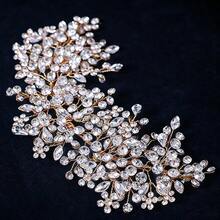 1 pieza Accesorio para el cabello con hoja de cristal multicolor, tocado de rama de strass hecho a mano, adorno de cabello de novia de lujo para boda, adecuado para fotos de boda, graduación y baile de graduación - Multicolor - Ver 6