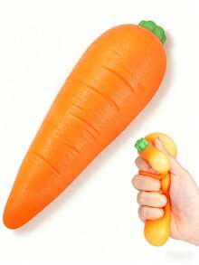 1pc Carrot Soft Toy, Adult Stress Relief Toy, Soft 5.5 Inch Rubber Carrot Stress Release Toy, Realistic Food Design Novel Desktop Squeeze Stress Relief Toy, Graduation Party Supplies; Travel Essentials; Squeeze Toy/Squishy Toy (For Adults Only) - 1 - 查看 1