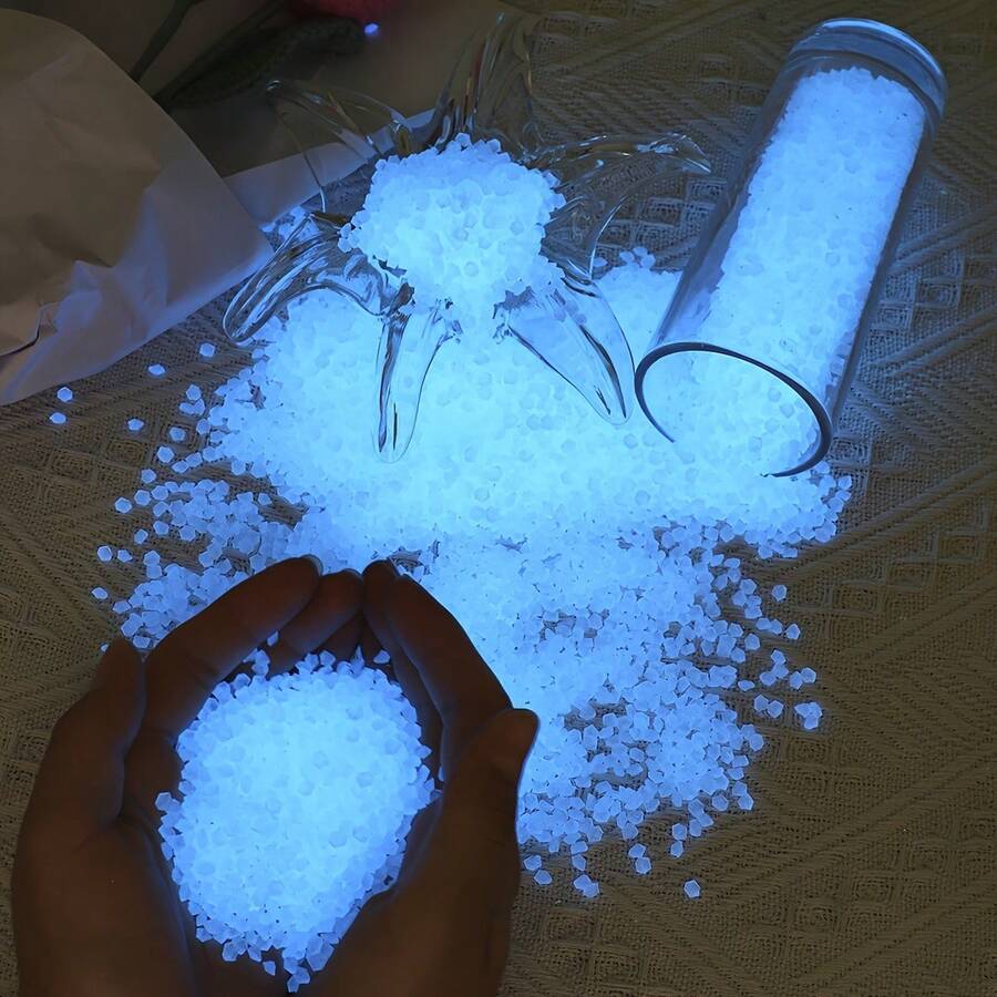 1000顆/袋 螢光石,夜光鵝卵石,太陽能夜光鵝卵石,適用於水族箱、花盆裝飾,0.38公分,25克 - 彩色 - 查看 1