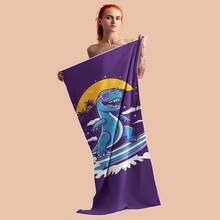 [1pc Shark Print Beach Towel], Rectangular Polyester Bath Towel, Knitted Lightweight Travel Sports Towel, Machine Washable, Soft Comfortable Absorbent Kitchen - A - View 5