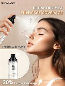 GUOXIAONIU Spray Fijador de Maquillaje, Maquillaje de Larga Duración 12H, Sin Desvanecimiento, Acabado Mate Resistente al Agua y al Sudor, Ligero, Aspecto de Maquillaje Natural, Adecuado para Todo Tipo de Piel - transparente - Ver 5