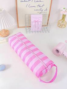 Fashion Striped Pattern Curling Iron Bag, Quilted Hair Dryer Storage Box, Straight Hair Stick Storage Bag, Waterproof Toiletries Bag, Makeup Handbag - Multicolor - View 17