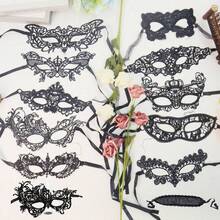 1/5/10pcs Lace Mask For Masquerade Party Performance, Skin-Friendly Soft Sexy Women's Mask [Random Style] - Multicolor - View 8