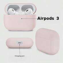 Étui de protection pour écouteurs rose compatible avec tous les modèles, coque souple en silicone, cadeau d'anniversaire - Rose pâle - Voir 3