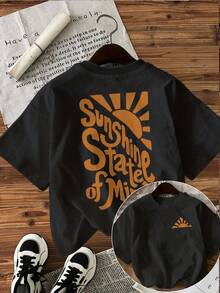 Women's T-Shirt, Summer Top With Graphic Print, Short Sleeve, Round Neck, Casual Top For Summer And Spring, Women's Clothing, Cotton T-Shirt, Spring Set, Summer.Tee - Black - View 1