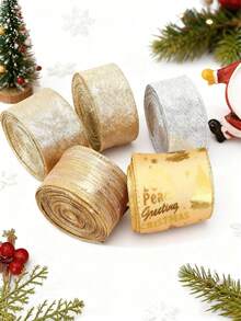 Valentine's Day Ribbon Gold Powder Decoration, Bow Material, Holiday Tree Decoration Accessories Woven Ribbon Decorative Ribbon Handmade Hair Accessory DIY Gift Box Packaging Ribbon High Quality, Multi-Functional Ribbon - A - View 8