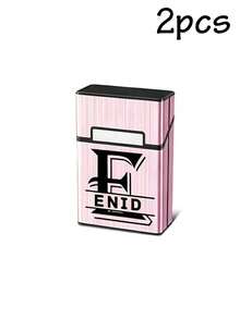 1/2Pcs Estuche de cigarrillos personalizado, estuche de cigarrillos magnético con nombre grabado personalizado, estuche de cigarrillos con tapa abatible personalizable y elegante, capacidad para 20 cigarrillos, regalo personalizado para el Día del Padre, portacigarrillos, regalos de aniversario, regalos para padrinos de boda - Estilo A - Ver 12