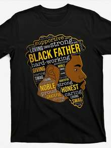 Men's T-Shirt With A Retro Street-Style Graphic Of A Black Father, Designed For A Regular Fit With A Crew Neck. Made From Durable, Breathable Fabric, This Casual, Slightly Stretchy Tee With Short Sleeves Is Perfect For Summer. - Back - View 1