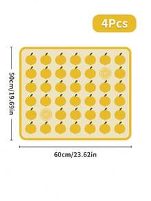 2/4/6入組人造皮革餐墊，防水 - 易擦拭 - 耐熱 - 適用於室內外用餐，多種尺寸可選，印花款式 - 彩色 - 查看 15