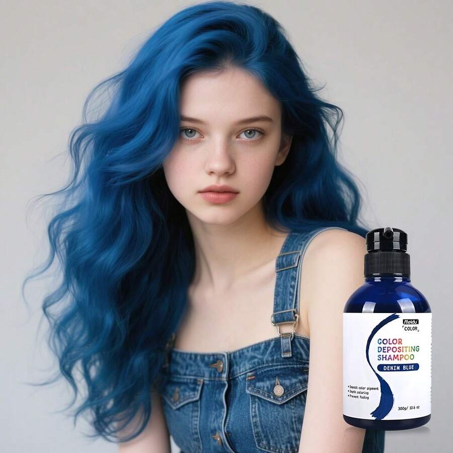 IIIMEIDU 300g/10.6 Fl Oz 藍色補色洗髮精,保濕護色洗髮精,適合日常與 Cosplay 使用,中性夏季護髮 - 藍色 - 查看 1