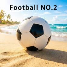 2# Classic Black & White Soccer Ball, Suitable For Students Outdoor Sports, Soccer Training, Children Training Soccer, World Cup Inspired Practice Ball, Unisex For Boys And Girls, School Sports, Outdoor Play And Soccer Training, Sports Equipment - White - View 2