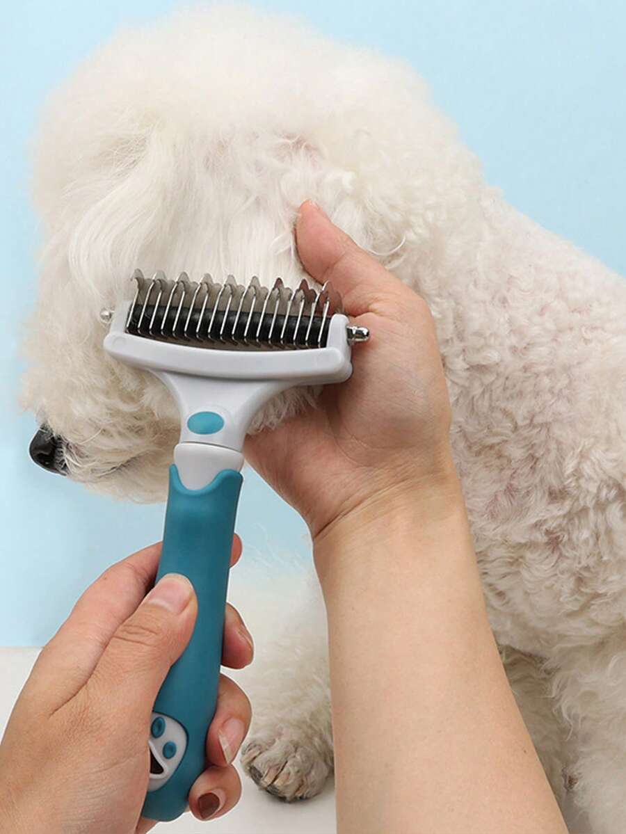 Sisir Penghilang Kusut Bulu Hewan Peliharaan, Sisir Pin Baja Tahan Karat, Sisir Garpu Perawatan Serbaguna untuk Anjing dan Kucing Ukuran Sedang dan Besar - MultiWarna - View 1