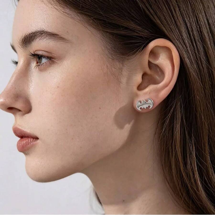 1 Pair Bat Ear Studs Gold & Silver Twisted Ball, Handmade, Limited Quantity, Discontinued Once Sold Out - Bat - View 1