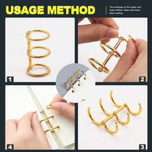20 piezas de clips de anillas metálicos plateados de 0.8 pulgadas de diámetro interno - perfectos para cuadernos, álbumes de fotos y diarios de viaje DIY, esencial para volver a la escuela - Plateado - Ver 8