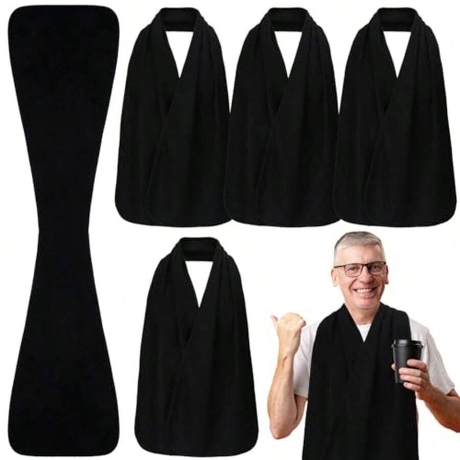 Adult Bib Scarf For Eating Dignity And Meal Protection, Suitable For Elderly, Washable (Black) - A - View 1